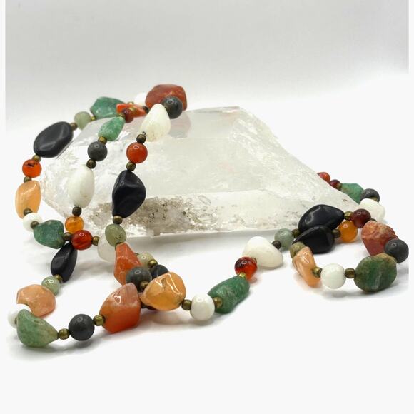 Vintage 90's Natural Stone Necklace - Picture 3 of 6